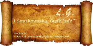 Lieszkovszky Győző névjegykártya